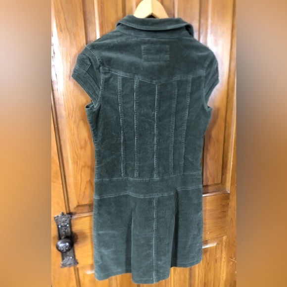 90s Olive Green Corduroy Mini Dress - Picture 4 of 15